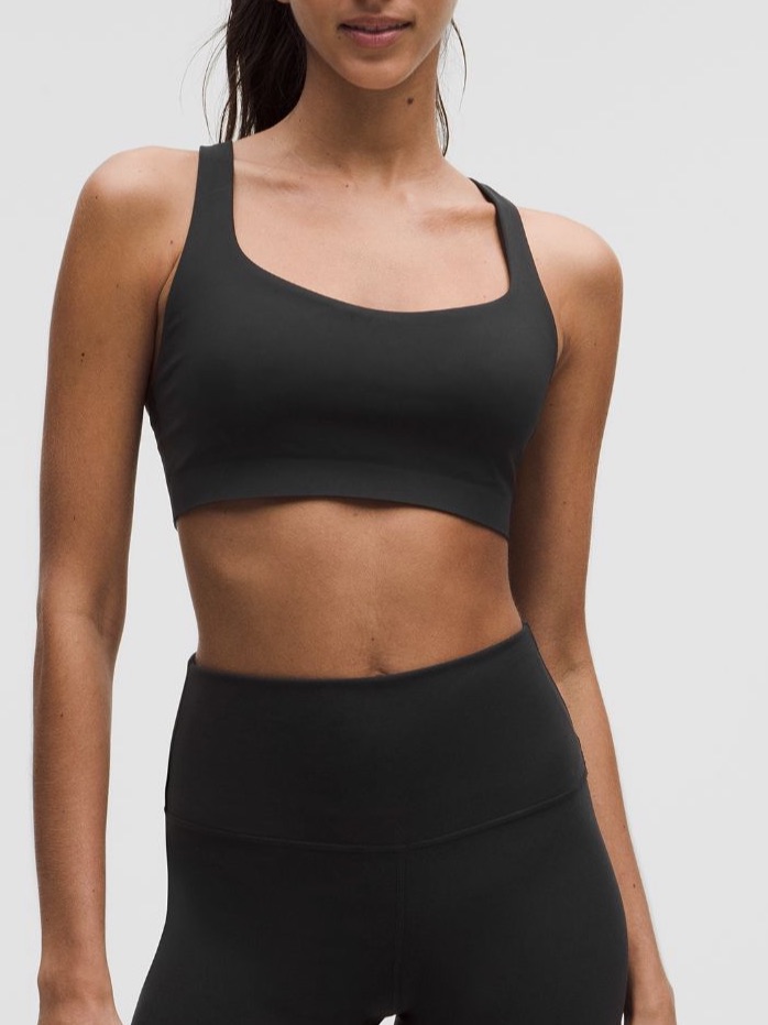 Lululemon Athletica Black Scoop Neck Sports Bra